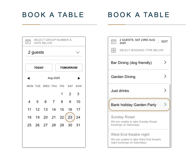 How to book the Summer Garden Party at The Maynard 